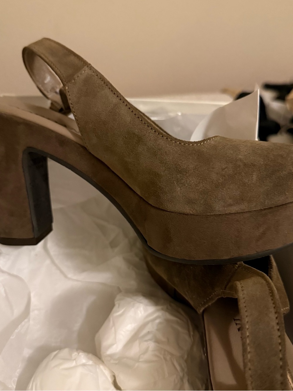 Cordani Torrie Italian Suede Slingback Platform Heels EU 36 US 6 NIB - Picture 6 of 10